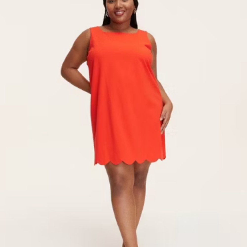 Kate Spade Red Scalloped bottom Sleeveless Dress